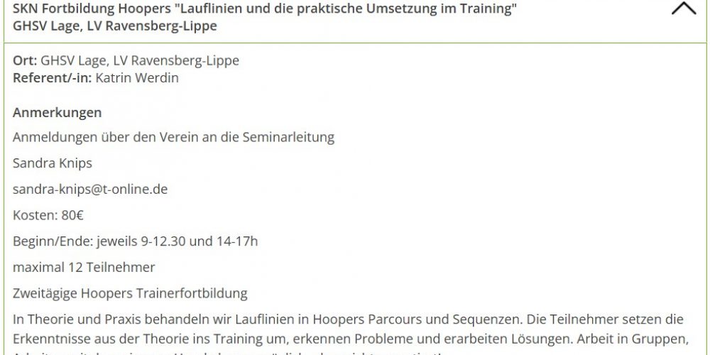 SKN Verlängerung Hoopers am 25.+26.04.2026