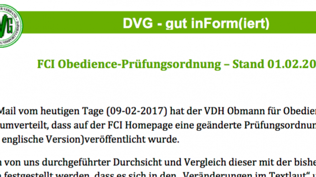 DVG Erläuterungen zur FCI PO Obedience